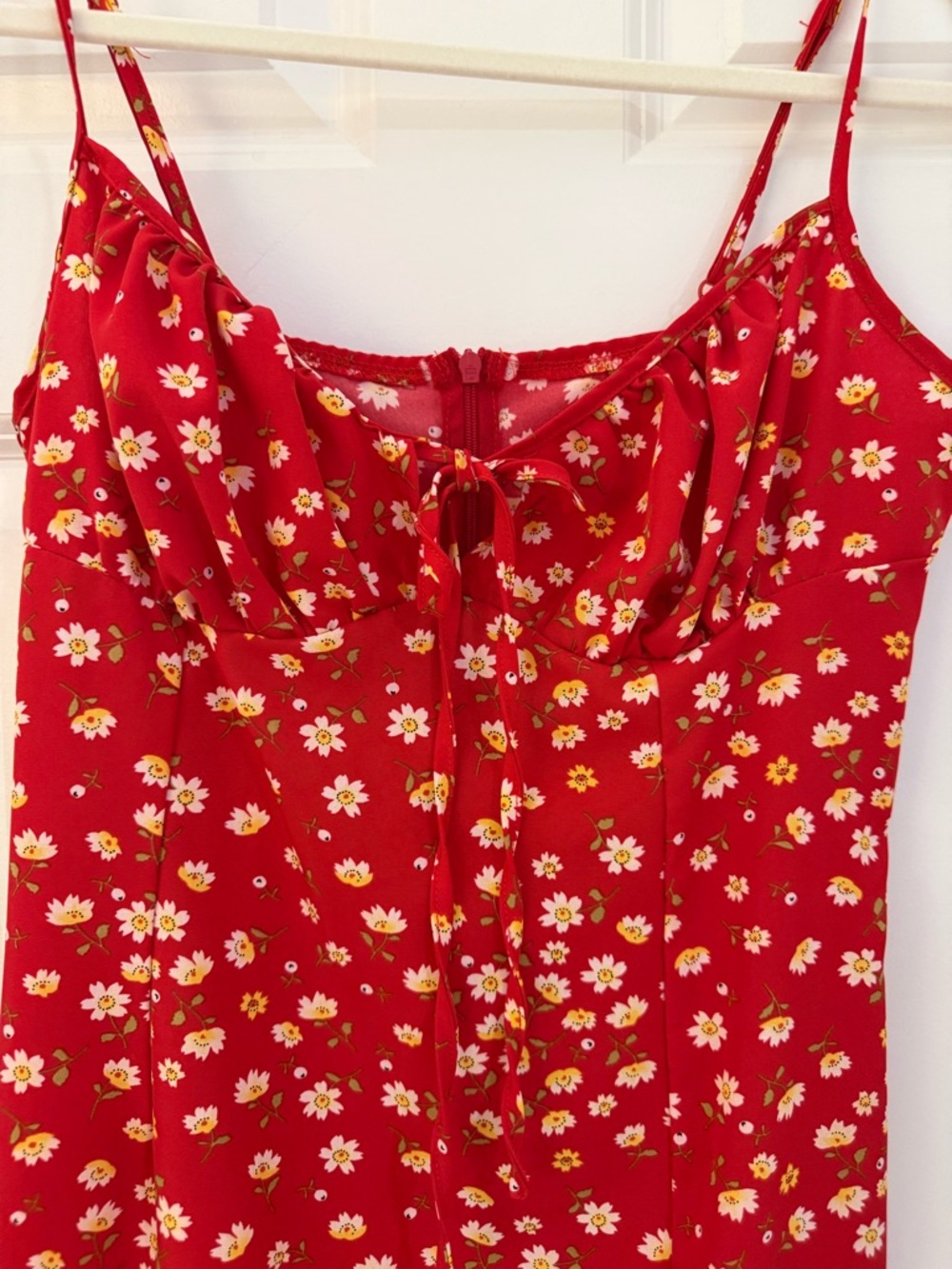 Romantic Red Floral Midi Dress | European Summer | Date Night Luxe - Picture 6 of 7